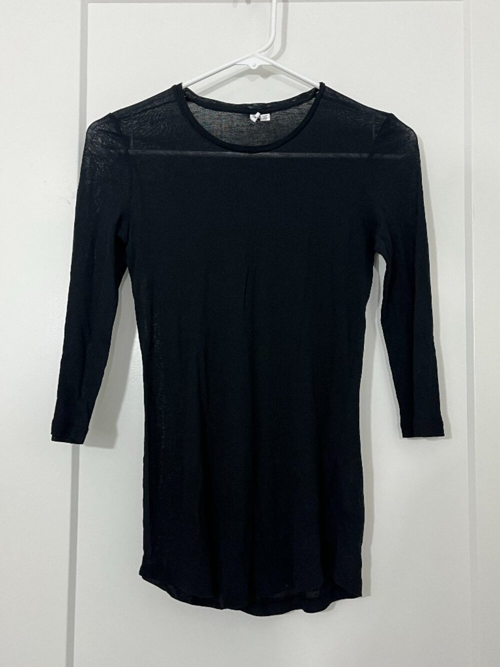 & Other Stories Size 4 Black Sheer Long Sleeve Top